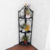 Budget 😀 Sunnydaze Decor Sunnydaze Indoor/Outdoor Steel 3-Tiered Potted Flower Plant Folding Corner Stand Display with Mosaic Tiled Top - 44" - Blue 🔔