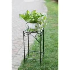 Coupon 🌟 Square Iron Plant Stand With Ridged Detail Black/Gold - Ore International 🎁 -Planters Sales Store unnamed file 7214