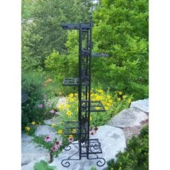 Best Sale 🧨 Oakland Living 22" Oakland Rectangular Plant Stand - Black 🔥 -Planters Sales Store unnamed file 7221