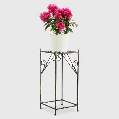 Wholesale ๐คฉ Square Iron Plant Stand Black/Gold - Ore International ๐ 5 Wholesale ๐คฉ Square Iron Plant Stand Black/Gold - Ore International ๐ - Image 3