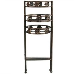 Discount 😍 Sunnydaze Decor Sunnydaze Indoor/Outdoor Steel 3-Tiered Folding Decorative Potted Flower Plant Stand Display - 29" - Bronze 👏 -Planters Sales Store unnamed file 7236