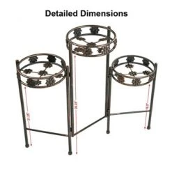 Discount 😍 Sunnydaze Decor Sunnydaze Indoor/Outdoor Steel 3-Tiered Folding Decorative Potted Flower Plant Stand Display - 29" - Bronze 👏 -Planters Sales Store unnamed file 7238