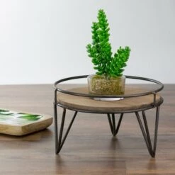 Cheap 🔥 Raz Imports Set of 2 Brown and Black Iron Plant Stands 12.5" 😀