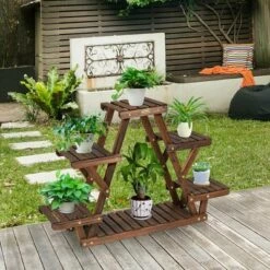 Best reviews of 👏 Costway Wood Plant Stand Triangular Shelf 6 Pots Flower Shelf Storage Rack Plant Holder 🎉 -Planters Sales Store unnamed file 7282