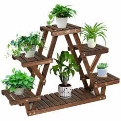 Best reviews of 👏 Costway Wood Plant Stand Triangular Shelf 6 Pots Flower Shelf Storage Rack Plant Holder 🎉 -Planters Sales Store unnamed file 7283