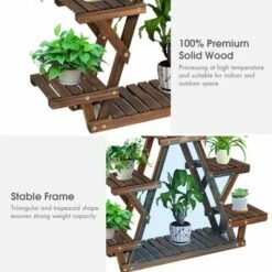 Best reviews of 👏 Costway Wood Plant Stand Triangular Shelf 6 Pots Flower Shelf Storage Rack Plant Holder 🎉 -Planters Sales Store unnamed file 7287