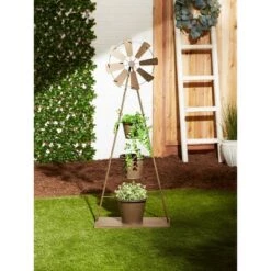 Buy 🥰 Zingz & Thingz 18.5" Indoor/Outdoor Metal Windmill Plant Stand Black - Zings & Thingz 😀 -Planters Sales Store unnamed file 7296
