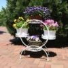 Promo 😉 Sunnydaze Decor Sunnydaze Indoor/Outdoor Steel 4-Tiered Ferris Wheel Potted Flower Plant Stand Display - 28" - White 🥰 -Planters Sales Store unnamed file 7297
