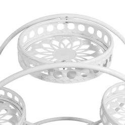 Promo 😉 Sunnydaze Decor Sunnydaze Indoor/Outdoor Steel 4-Tiered Ferris Wheel Potted Flower Plant Stand Display - 28" - White 🥰 -Planters Sales Store unnamed file 7298