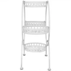 Promo 😉 Sunnydaze Decor Sunnydaze Indoor/Outdoor Steel 4-Tiered Ferris Wheel Potted Flower Plant Stand Display - 28" - White 🥰 -Planters Sales Store unnamed file 7300
