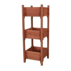 Promo 🌟 47" H Rectangular Wood Planter Stands And Holders - Brown - Leisure Season 👏