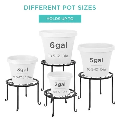Wholesale 🛒 Best Choice Products Set of 4 Indoor Outdoor Metal Plant Stands, Flowerpot Holders for Home & Garden w/Starburst Design ❤️ 3 Wholesale 🛒 Best Choice Products Set of 4 Indoor Outdoor Metal Plant Stands, Flowerpot Holders for Home & Garden w/Starburst Design ❤️