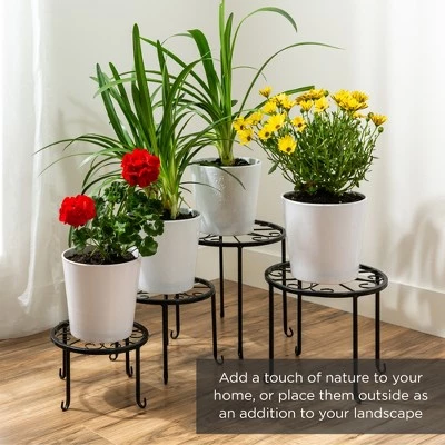 Wholesale 🛒 Best Choice Products Set of 4 Indoor Outdoor Metal Plant Stands, Flowerpot Holders for Home & Garden w/Starburst Design ❤️ 7 Wholesale 🛒 Best Choice Products Set of 4 Indoor Outdoor Metal Plant Stands, Flowerpot Holders for Home & Garden w/Starburst Design ❤️ - Image 5