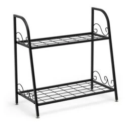 Best Sale 💯 Costway 2-tier Metal Plant Stand Shelf Flower Pot Holder Display Rack 👟 Shoe Organizer 🎁 -Planters Sales Store unnamed file 7321