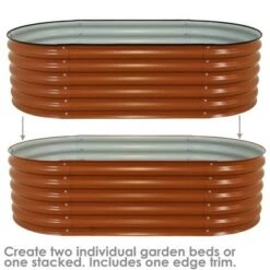 Discount 🛒 Sunnydaze Decor Sunnydaze Large Oval Steel Raised Garden Bed - Stand-Up Height - 62.5" W x 32" H - Brown 🧨 -Planters Sales Store unnamed file 736