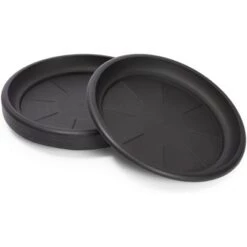 Hot Sale 🤩 Farmlyn Creek 10 Pack Plastic Flower Pot Saucers, Drip Tray for Potted Plants, Round, Black, 11.7" 🥰