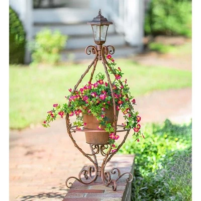 Best Pirce π Wind & Weather Antiqued Wrought Iron Plant Stand with Solar Light π 3 Best Pirce π Wind & Weather Antiqued Wrought Iron Plant Stand with Solar Light π