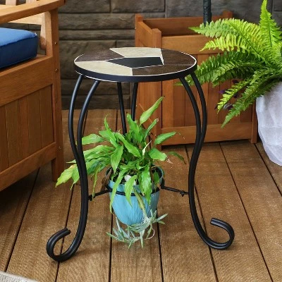 Hot Sale ๐ Sunnydaze Decor Sunnydaze Indoor/Outdoor Steel Frame Decorative Antique Ceramic Tile Top Flower Plant Stand Display Side Table - 12" ๐ 3 Hot Sale ๐ Sunnydaze Decor Sunnydaze Indoor/Outdoor Steel Frame Decorative Antique Ceramic Tile Top Flower Plant Stand Display Side Table - 12" ๐