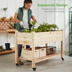 Best Sale โ๏ธ Best Choice Products Raised Garden Bed 48x24x32in Mobile Elevated Wood Planter w/ Lockable Wheels, Storage Shelf, Liner ๐ 13 Best Sale โ๏ธ Best Choice Products Raised Garden Bed 48x24x32in Mobile Elevated Wood Planter w/ Lockable Wheels, Storage Shelf, Liner ๐ -Planters Sales Store unnamed file 74