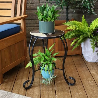 Hot Sale ๐ Sunnydaze Decor Sunnydaze Indoor/Outdoor Steel Frame Decorative Antique Ceramic Tile Top Flower Plant Stand Display Side Table - 12" ๐ 8 Hot Sale ๐ Sunnydaze Decor Sunnydaze Indoor/Outdoor Steel Frame Decorative Antique Ceramic Tile Top Flower Plant Stand Display Side Table - 12" ๐ - Image 6