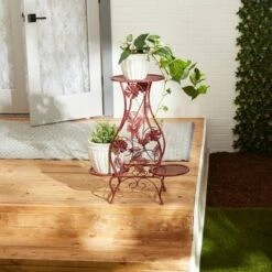 Top 10 😍 Zingz & Thingz 12.59" Indoor/Outdoor Iron Rooster Hourglass Triple Plant Stand Red - Zings & Thingz ✔️ -Planters Sales Store unnamed file 7426