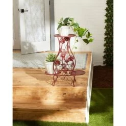Top 10 😍 Zingz & Thingz 12.59" Indoor/Outdoor Iron Rooster Hourglass Triple Plant Stand Red - Zings & Thingz ✔️ -Planters Sales Store unnamed file 7427