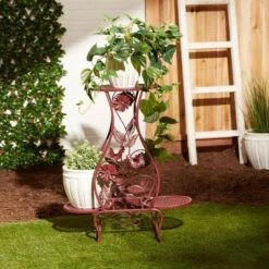 Top 10 😍 Zingz & Thingz 12.59" Indoor/Outdoor Iron Rooster Hourglass Triple Plant Stand Red - Zings & Thingz ✔️ -Planters Sales Store unnamed file 7428