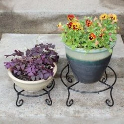 Flash Sale 🎁 4" Small Short Piazza Iron Plant Stand Black Powder 🧥 Coat Finish - Achla Designs 🎉 -Planters Sales Store unnamed file 7464
