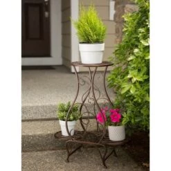 Promo 🔔 Zingz & Thingz 12.5" Indoor/Outdoor Iron Hourglass Triple Plant Stand Black - Zings & Thingz ❤️ -Planters Sales Store unnamed file 7515