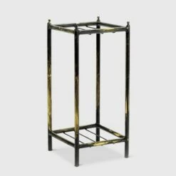 Outlet 😍 2-Tier Square Iron Plant Stand Black/Gold - Ore International ❤️