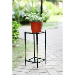 Outlet 😍 2-Tier Square Iron Plant Stand Black/Gold - Ore International ❤️ -Planters Sales Store unnamed file 7526
