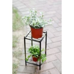 Outlet 😍 2-Tier Square Iron Plant Stand Black/Gold - Ore International ❤️ -Planters Sales Store unnamed file 7527