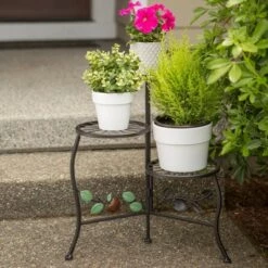 Brand new 🔔 Zingz & Thingz 10.1" Indoor/Outdoor Iron Country Apple Plant Stand Black - Zings & Thingz 🔥 -Planters Sales Store unnamed file 7558