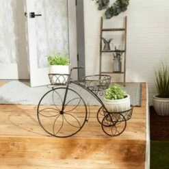 Cheapest 🛒 Zingz & Thingz 13.1" Indoor/Outdoor Iron Tricycle 3-Tier Plant Stand Black - Zings & Thingz 😀 -Planters Sales Store unnamed file 7564