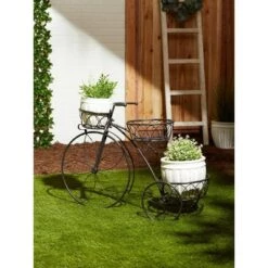 Cheapest 🛒 Zingz & Thingz 13.1" Indoor/Outdoor Iron Tricycle 3-Tier Plant Stand Black - Zings & Thingz 😀 -Planters Sales Store unnamed file 7567