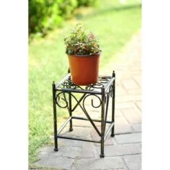 Wholesale ⭐ Small Square Iron Plant Stand Black/Gold - Ore International ✨ -Planters Sales Store unnamed file 7575