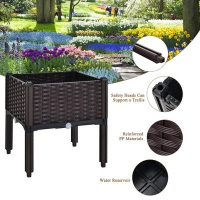Best Pirce ๐ Costway Elevated Plastic Raised Garden Bed Planter Kit for Flower Vegetable Grow 2 Set โจ 4 Best Pirce ๐ Costway Elevated Plastic Raised Garden Bed Planter Kit for Flower Vegetable Grow 2 Set โจ - Image 3
