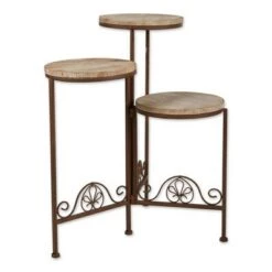 Flash Sale 🛒 Zingz & Thingz 15" Indoor/Outdoor Iron Rustic Triple Planter Stand Brown - Zings & Thingz ⭐ -Planters Sales Store unnamed file 7600