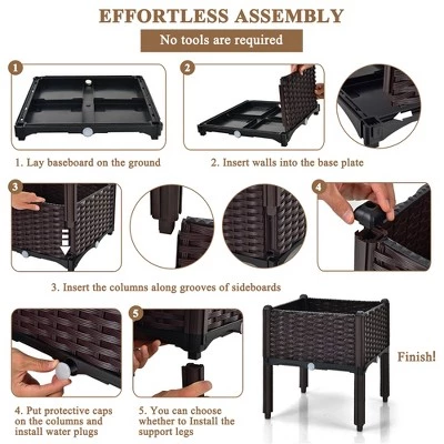 Best Pirce ๐ Costway Elevated Plastic Raised Garden Bed Planter Kit for Flower Vegetable Grow 2 Set โจ 8 Best Pirce ๐ Costway Elevated Plastic Raised Garden Bed Planter Kit for Flower Vegetable Grow 2 Set โจ - Image 7