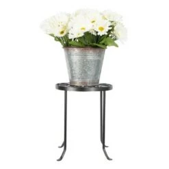 Flash Sale 💯 14" Tall Round Trivet Iron Plant Stand Graphite Powder 🧥 Coat Finish - Achla Designs 💯 -Planters Sales Store unnamed file 7634