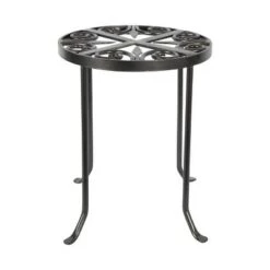 Flash Sale 💯 14" Tall Round Trivet Iron Plant Stand Graphite Powder 🧥 Coat Finish - Achla Designs 💯 -Planters Sales Store unnamed file 7635
