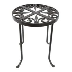 Flash Sale 💯 14" Tall Round Trivet Iron Plant Stand Graphite Powder 🧥 Coat Finish - Achla Designs 💯 -Planters Sales Store unnamed file 7636