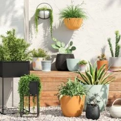 Discount ⌛ Indoor/Outdoor Square Iron Planter with Stand Black - Project 62™ 🥰
