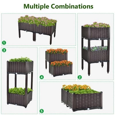 Best Pirce ๐ Costway Elevated Plastic Raised Garden Bed Planter Kit for Flower Vegetable Grow 2 Set โจ 9 Best Pirce ๐ Costway Elevated Plastic Raised Garden Bed Planter Kit for Flower Vegetable Grow 2 Set โจ - Image 8
