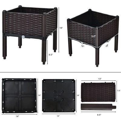 Best Pirce ๐ Costway Elevated Plastic Raised Garden Bed Planter Kit for Flower Vegetable Grow 2 Set โจ 10 Best Pirce ๐ Costway Elevated Plastic Raised Garden Bed Planter Kit for Flower Vegetable Grow 2 Set โจ - Image 9