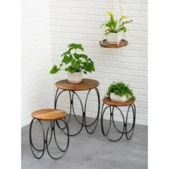 Budget ๐ Cirque Harwood Small Plant Table Set of 2 - Gardener's Supply Company ๐