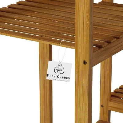 Hot Sale ๐งจ Nature Spring Multi-Level 9-Shelf Freestanding Indoor/Outdoor Bamboo Plant Stand - Natural Wood ๐ 3 Hot Sale ๐งจ Nature Spring Multi-Level 9-Shelf Freestanding Indoor/Outdoor Bamboo Plant Stand - Natural Wood ๐