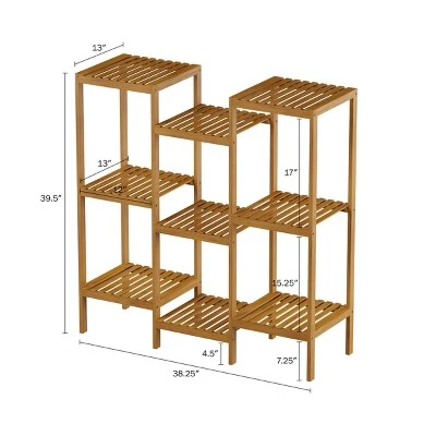 Hot Sale ๐งจ Nature Spring Multi-Level 9-Shelf Freestanding Indoor/Outdoor Bamboo Plant Stand - Natural Wood ๐ 4 Hot Sale ๐งจ Nature Spring Multi-Level 9-Shelf Freestanding Indoor/Outdoor Bamboo Plant Stand - Natural Wood ๐ - Image 2