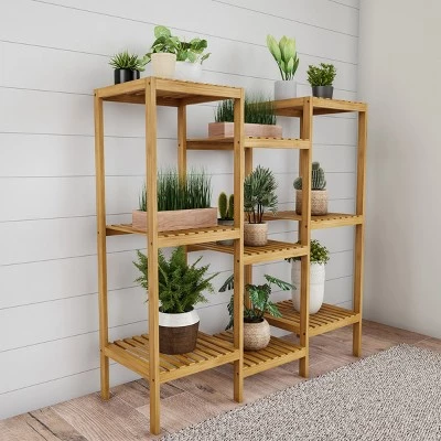 Hot Sale ๐งจ Nature Spring Multi-Level 9-Shelf Freestanding Indoor/Outdoor Bamboo Plant Stand - Natural Wood ๐ 5 Hot Sale ๐งจ Nature Spring Multi-Level 9-Shelf Freestanding Indoor/Outdoor Bamboo Plant Stand - Natural Wood ๐ - Image 3