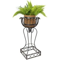 Best Pirce ⭐ Sunnydaze Decor Sunnydaze Indoor/Outdoor Metal Shell-Shaped Standing Planter Basket - 31.5" 🎁 -Planters Sales Store unnamed file 7687